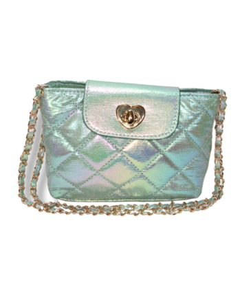 Carrying Kind Carrying Kind Paige Metallic Aqua Purse