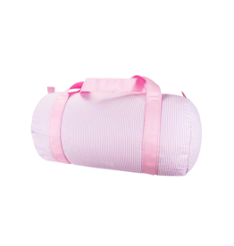 Mint Mint Wipe Clean Medium Duffel - Pink Preppy Stripe