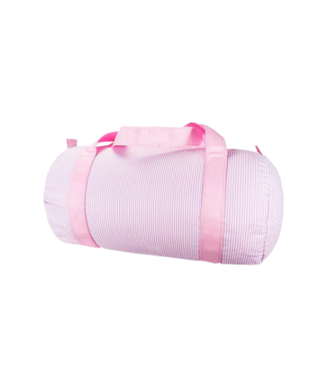 Mint Mint Wipe Clean Medium Duffel - Pink Preppy Stripe