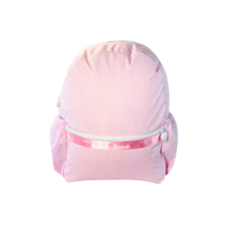 Mint Mint Wipe Clean Medium Backpack w/ Pockets - Pink Preppy Stripe