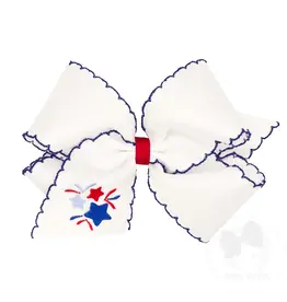 Wee Ones Wee Ones King Patriotic Firework Emb Bow
