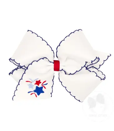 Wee Ones Wee Ones King Patriotic Firework Emb Bow