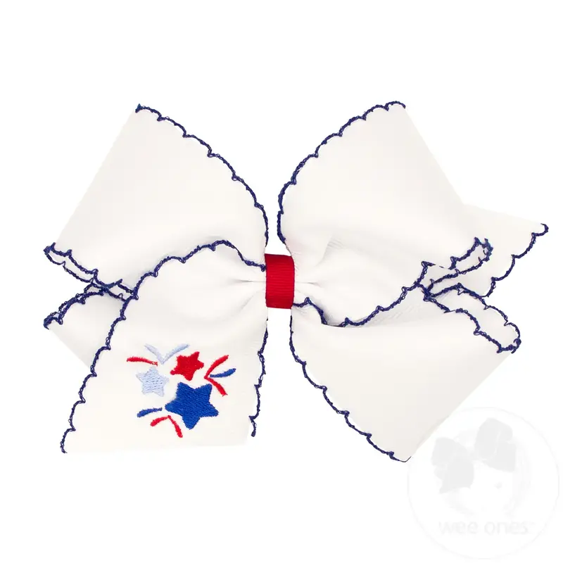 Wee Ones Wee Ones King Patriotic Firework Emb Bow