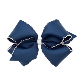 Wee Ones Wee Ones King Navy/White Moonstitch Bow
