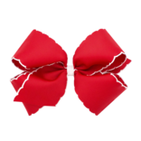 Wee Ones Wee Ones King Red/White Moonstitch Bow