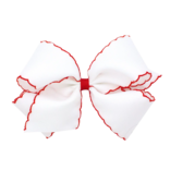 Wee Ones Wee Ones King White/Red Moonstitch Bow