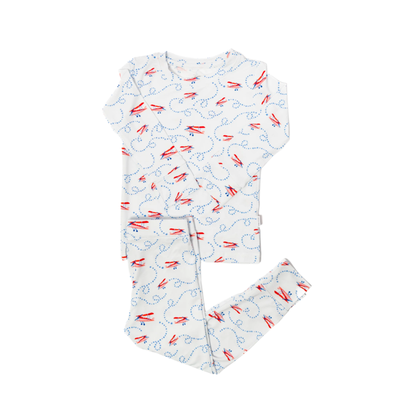 The Uptown Baby The Uptown Baby Airplane Pajama Set