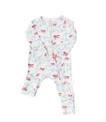 The Uptown Baby The Uptown Baby Airplane Zipper Romper