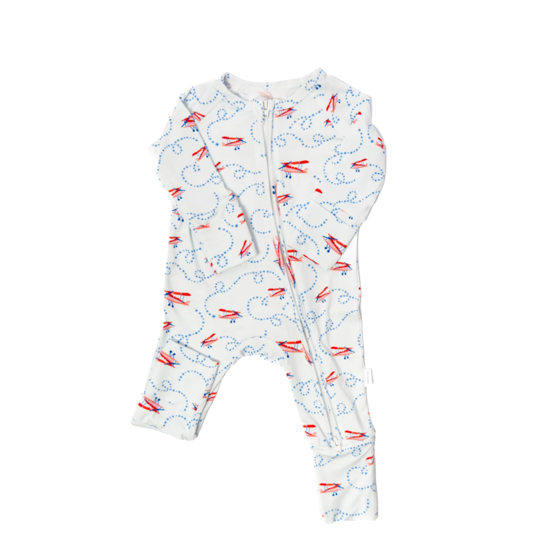 The Uptown Baby The Uptown Baby Airplane Zipper Romper