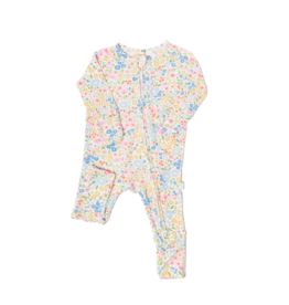 The Uptown Baby The Uptown Baby Multi-Colored Flower Zipper Romper