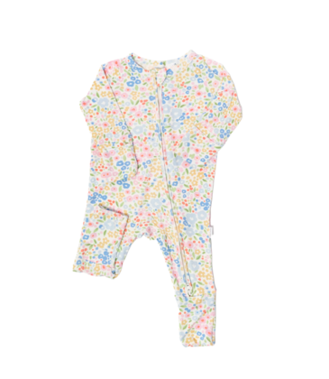 The Uptown Baby The Uptown Baby Multi-Colored Flower Zipper Romper