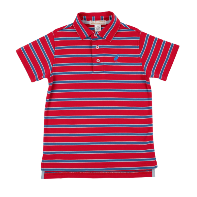 The Beaufort Bonnet Company TBBC Prim & Proper Polo - RR/WBB/BB Stripe
