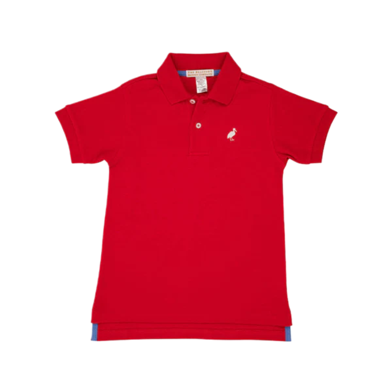 The Beaufort Bonnet Company TBBC Prim & Proper Polo - Richmond Red/White