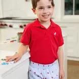 The Beaufort Bonnet Company TBBC Prim & Proper Polo - Richmond Red/White