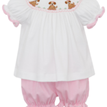 Petit Bebe Petit Bebe Puppies Pink Bloomer Set