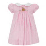 Petit Bebe Petit Bebe Puppies Pink Collared Dress