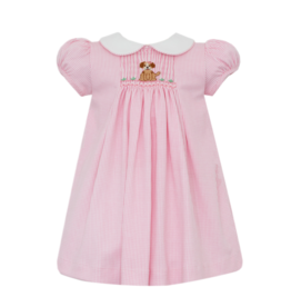 Petit Bebe Petit Bebe Puppies Pink Collared Dress