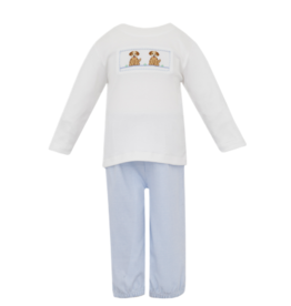 Petit Bebe Petit Bebe Puppies Blue Pant Set