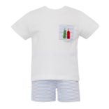 Petit Bebe Petit Bebe Crayons Stripe Short Set