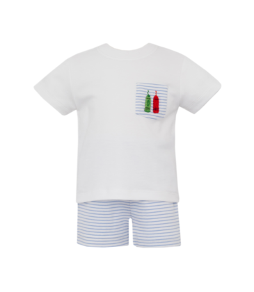 Petit Bebe Petit Bebe Crayons Stripe Short Set