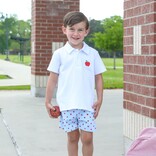 Trotter Street Kids Trotter Street Kids Apple Print Polo Short Set