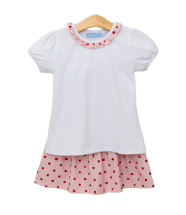 Trotter Street Kids Trotter Street Kids Apple Print Skort Set