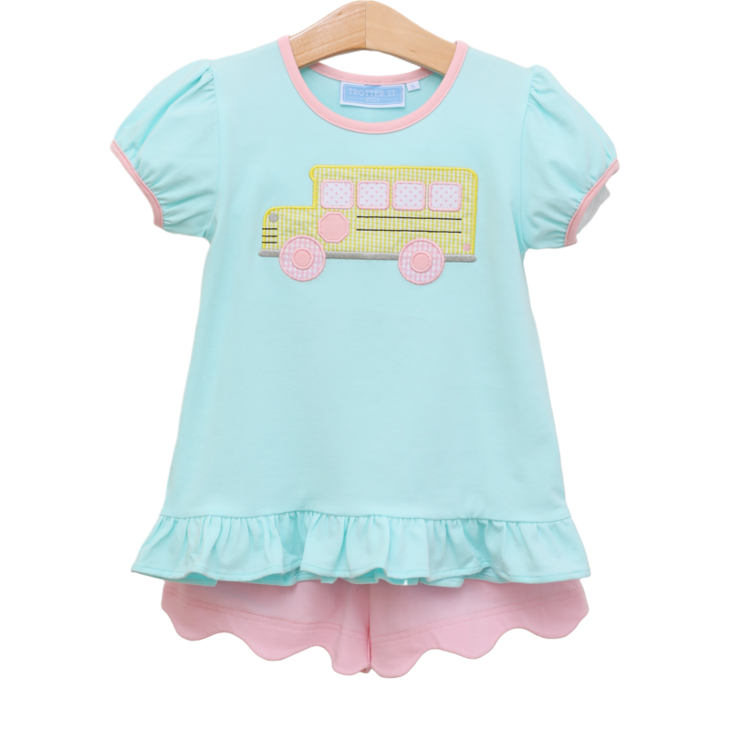 Trotter Street Kids Trotter Street Kids Bus Ruffle Short Set