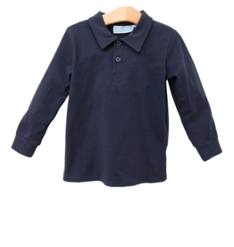 Trotter Street Kids Trotter Street Kids Long Sleeve Polo - Navy