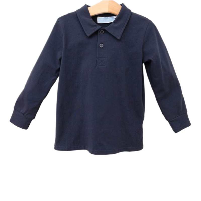Trotter Street Kids Trotter Street Kids Long Sleeve Polo - Navy