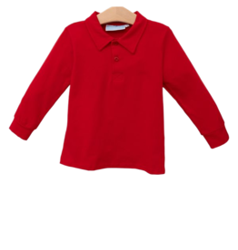 Trotter Street Kids Trotter Street Kids Long Sleeve Polo - Red
