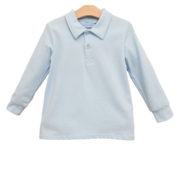 Trotter Street Kids Trotter Street Kids Long Sleeve Polo - Light Blue