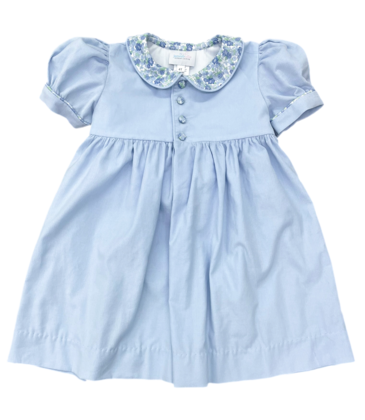 James & Lottie James & Lottie Blue Floral Cord Ava Dress