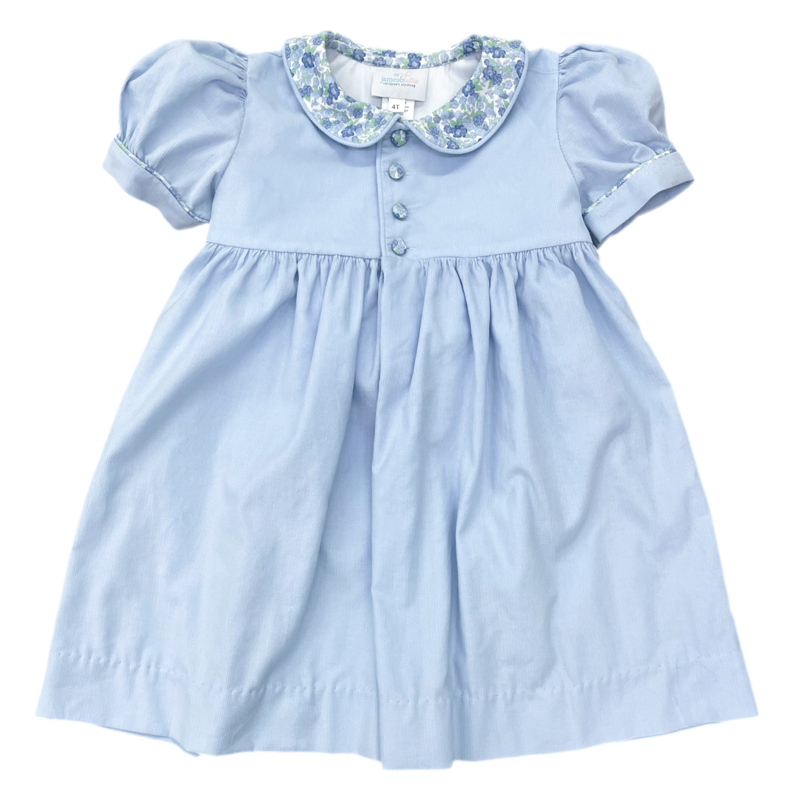 James & Lottie James & Lottie Blue Floral Cord Ava Dress