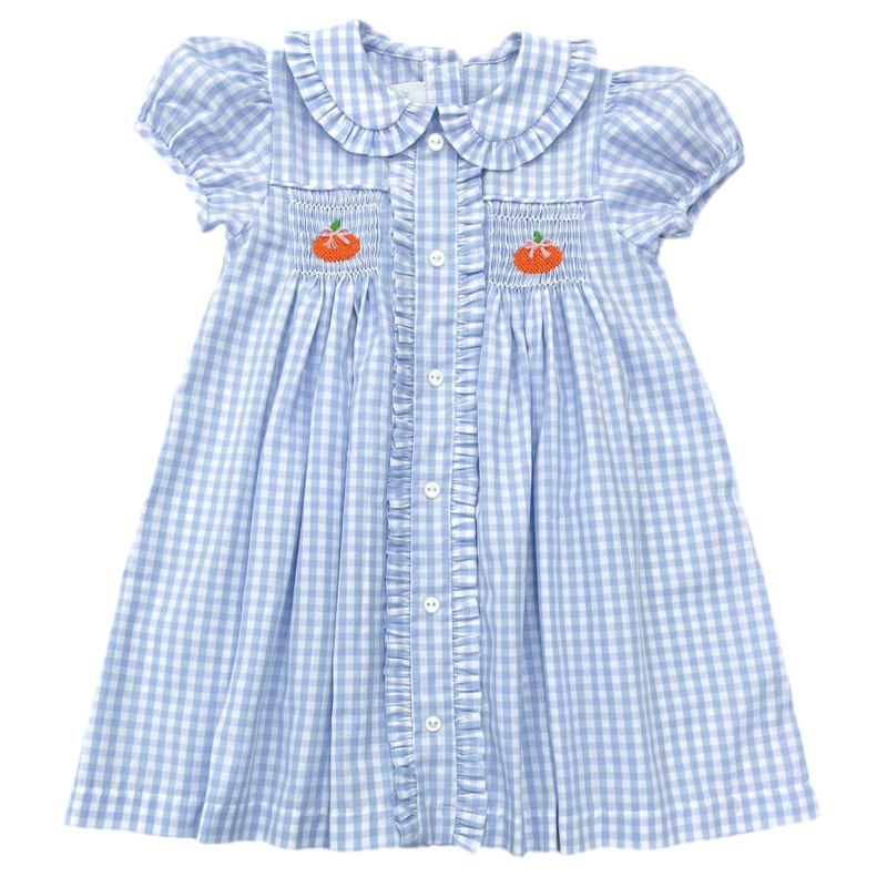 James & Lottie James & Lottie Pumpkins Margaret Smocked Dress