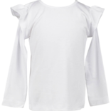 The Proper Peony The Proper Peony LS White Flutter Sleeve Shirt