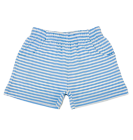Luigi Luigi Sky Blue/White Stripe Jersey Shorts w/ Pockets