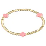 enewton enewton egirl Signature Cross Gold Pattern 3mm Bead Bracelet - Pink
