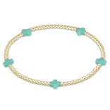 enewton enewton egirl Signature Cross Small Gold Pattern 2mm Bead Bracelet - Mint