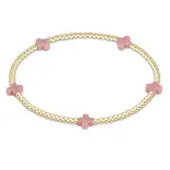 enewton enewton egirl Signature Cross Small Gold Pattern 2mm Bead Bracelet - Pink