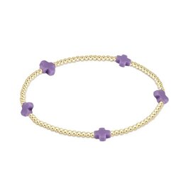 enewton enewton egirl Signature Cross Small Gold Pattern 2mm Bead Bracelet - Purple