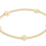 enewton enewton egirl Signature Cross Small Gold Pattern 2mm Bead Bracelet - Gold