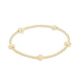 enewton enewton egirl Signature Cross Small Gold Pattern 2mm Bead Bracelet - Gold