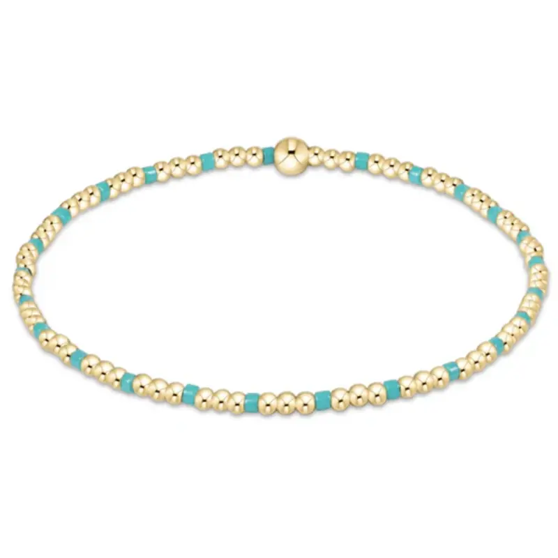 enewton enewton egirl Hope Sincerity Pattern 2mm Bead Bracelet - Turquoise