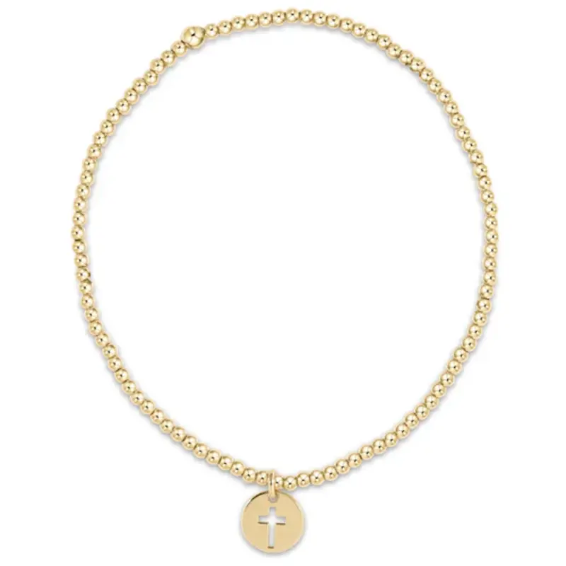enewton enewton egirl Classic Gold 2mm Bead Bracelet - Blessed Small Gold Disc