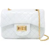 Zomi Gems Zomi Gems Classic Quilted Sparkle Purse - White