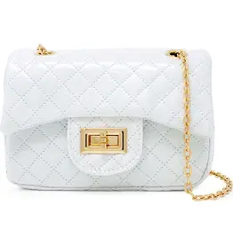 Zomi Gems Zomi Gems Classic Quilted Sparkle Purse - White