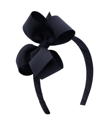 Wee Ones Wee Ones Medium Light Navy Bow on Headband