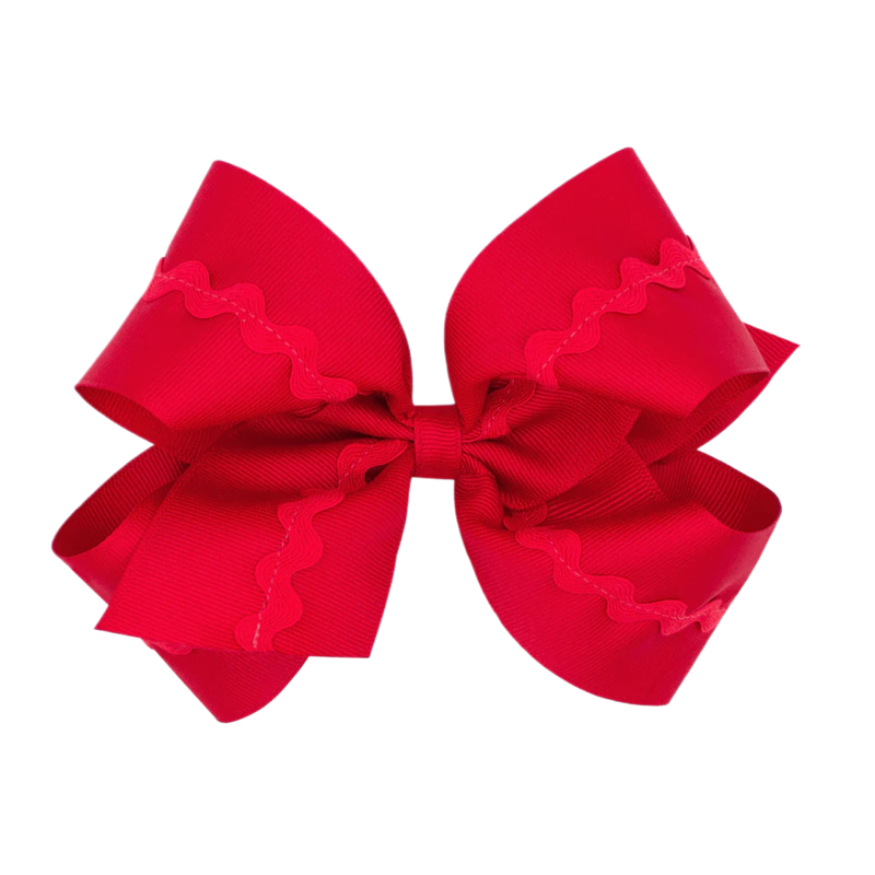 Wee Ones Wee Ones King Red Ric-Rac Trim Bow