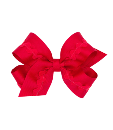Wee Ones Wee Ones Medium Red Ric-Rac Trim Bow