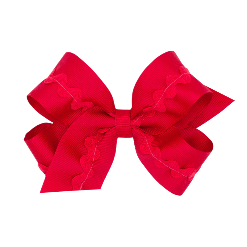 Wee Ones Wee Ones Medium Red Ric-Rac Trim Bow